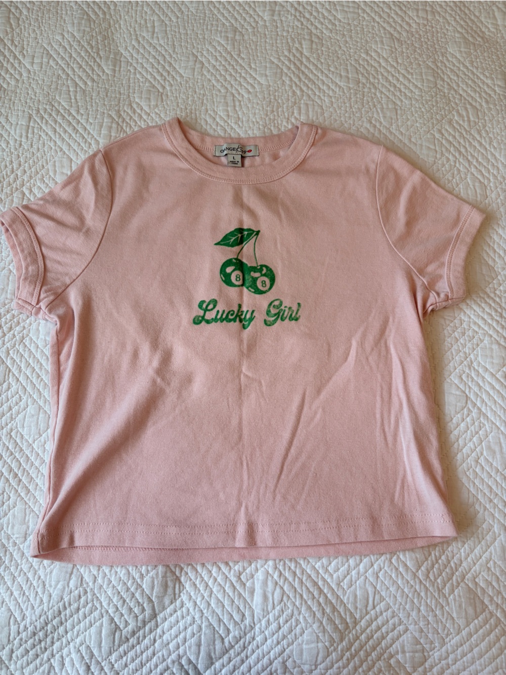 Pink Graphic Baby Tee size Large